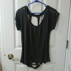 Open back studded t-shirt from Daytrip. Size M